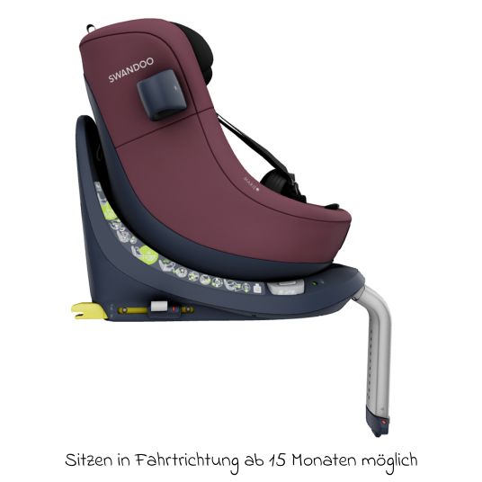 Swandoo Reboarder-Kindersitz Marie5 i-Size ab Geburt - 4 Jahre (40 cm - 150 cm) 360° drehbar inkl. Neugeboreneneinlage, verstellbare Kopfstütze & Isofix - Forest Fruits