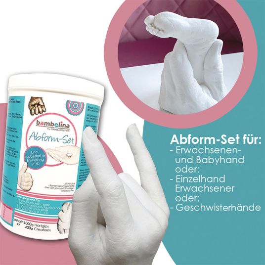 Tausendschön Set per modellare - Calco in gesso della mano del bambino e della mano dell'adulto