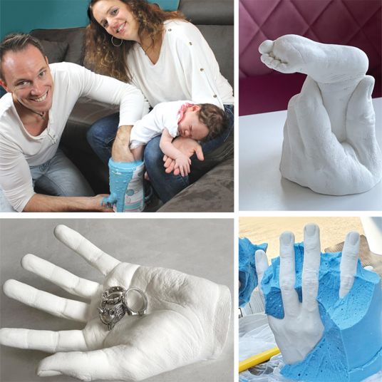 Tausendschön Impression set - plaster cast baby hand & adult hand