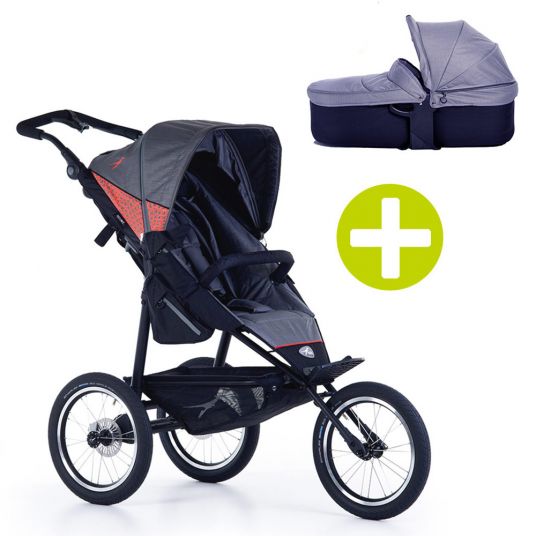 TFK 2-1 Joggster Sport 2 Combi Stroller Set & Quickfix Baby Carrycot - Quiet Shade
