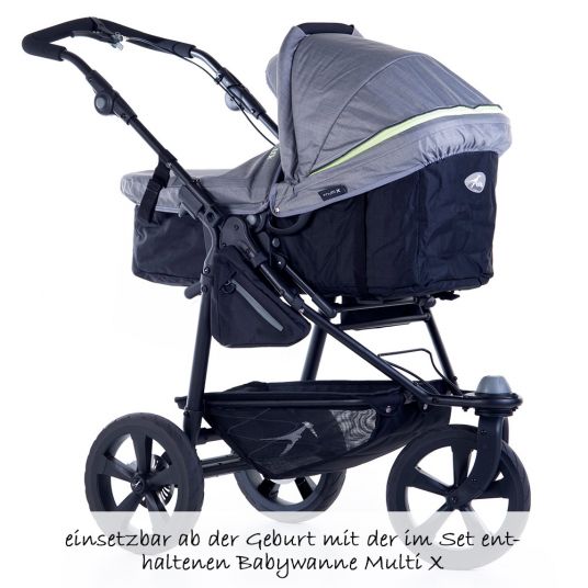 TFK 2-1 Combi Stroller Set Joggster Trail 2 & Carrycot Multi X - Quiet Shade