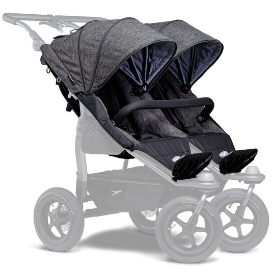 TFK 2 Sport seats for Duo - XXL comfort seat incl. weather protection for children up to 45 kg - Grey