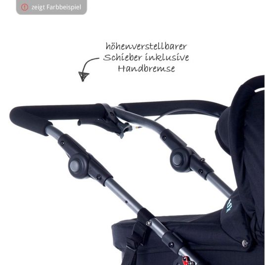 TFK 3-1 Sibling & Twin Stroller Set Twin Adventure 2 incl. 2 Baby Carrycot DuoX with Adapter - Quiet Shade