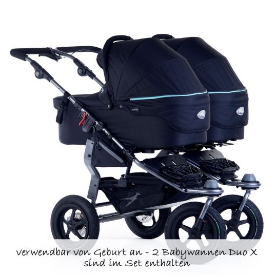 TFK 3-1 Sibling & Twin Stroller Set Twin Adventure 2 incl. 2 Baby Carrycot DuoX with Adapter - Tap Shoe