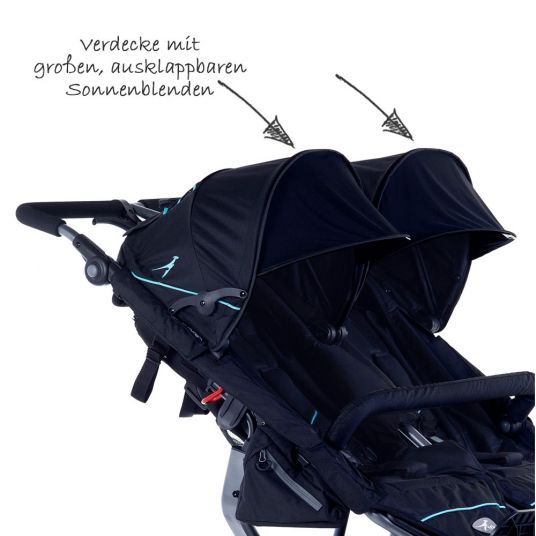 TFK 3-1 Geschwister- & Zwillingskinderwagen-Set Twin Adventure 2 inkl. 2 Babywanne DuoX mit Adapter - Tap Shoe