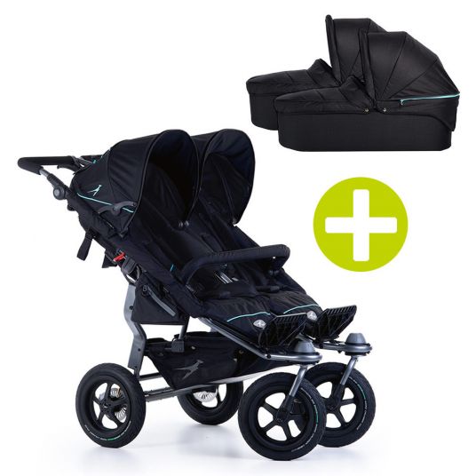 TFK 3-1 Sibling & Twin Stroller Set Twin Adventure 2 incl. 2 Baby Carrycot Twin with Adapter - Tap Shoe