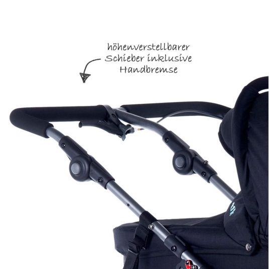 TFK 3-1 Sibling & Twin Stroller Set Twin Adventure 2 incl. 2 Baby Carrycot Twin with Adapter - Tap Shoe