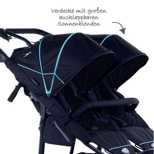TFK 3-1 Sibling & Twin Stroller Set Twin Trail 2 incl. 2 Baby Carrycot Twin with Adapter - Tap Shoe