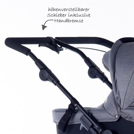 TFK 3-1 Sibling & Twin Stroller Set Twin Trail 2 incl. 2 Baby Carriers Twin with Adapter - Quiet Shade