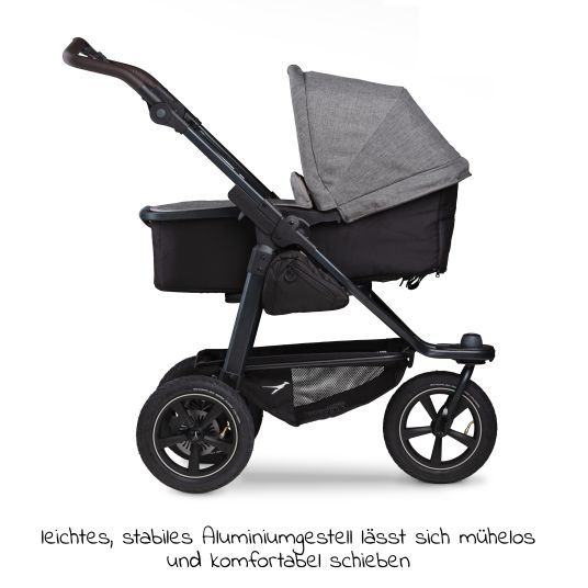 TFK 3-1 Combi baby carriage set Mono 2 pneumatic tires with combi unit (carrycot+seat) incl. Maxi-Cosi Cabriofix i-Size & XXL accessory pack - Premium Grey