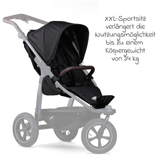 TFK 3-1 Combi baby carriage set Mono 2 pneumatic tires with combi unit (carrycot+seat) incl. Maxi-Cosi Cabriofix i-Size & XXL accessory pack - Black
