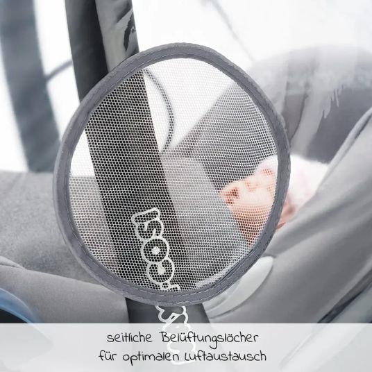 TFK 3-1 Kombi-Kinderwagen-Set Pro mit Luftreifen inkl. Kombi-Einheit (Babywanne+Sitz) inkl. Maxi-Cosi Pebble Pro, Handyhalter, Getränkeflasche & XXL Zubehörpaket - Anthrazit