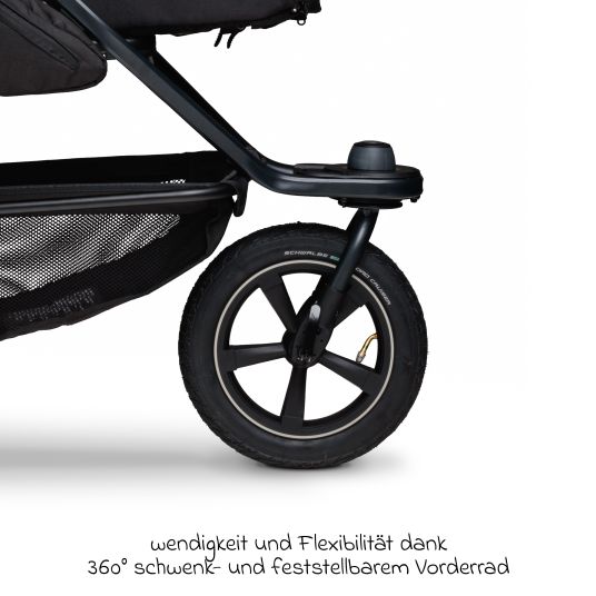 TFK 3in1 Kombi-Kinderwagen-Set Mono 2 mit Luftreifen inkl. Kombi-Einheit (Babywanne+Sitz) mit Liegeposition, Babyschale Pebble Pro & XXL Zubehörpaket - Olive