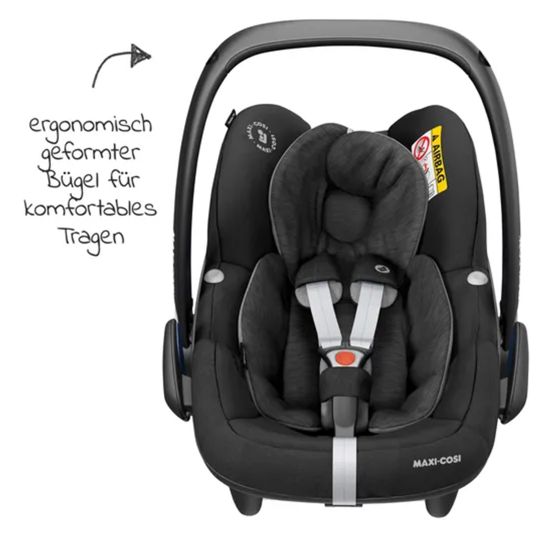 TFK 3in1 baby carriage set Mono 2 with pneumatic tires incl. combi unit (carrycot+seat) with reclining position, infant car seat Pebble Pro & XXL accessory pack - Premium anthracite