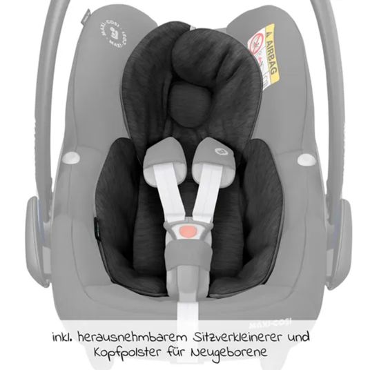 TFK 3in1 baby carriage set Mono 2 with pneumatic tires incl. combi unit (carrycot+seat) with reclining position, infant car seat Pebble Pro & XXL accessory pack - Premium anthracite