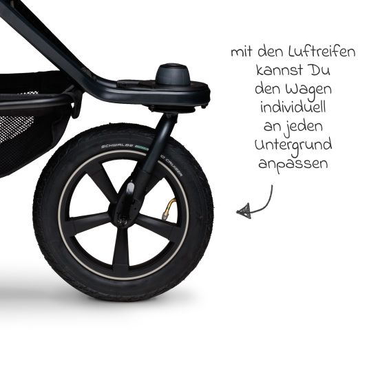 TFK 3in1 baby carriage set Mono 2 with pneumatic tires incl. combi unit (carrycot+seat) with reclining position, infant car seat Pebble Pro & XXL accessory pack - Premium anthracite