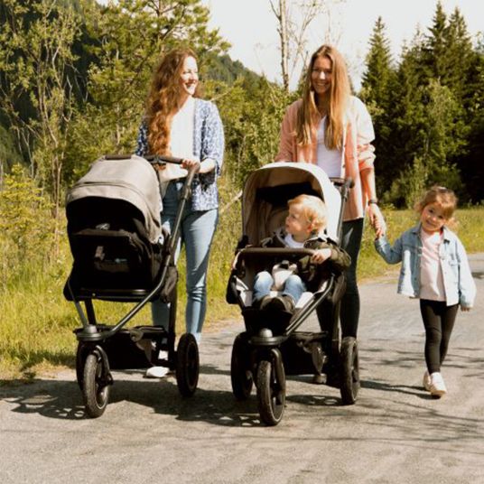 TFK 3in1 Kombi-Kinderwagen-Set Mono 2 mit Luftreifen inkl. Kombi-Einheit (Babywanne+Sitz) mit Liegeposition, Babyschale Pebble Pro & XXL Zubehörpaket - Sand