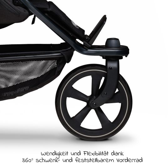 TFK Buggy & baby carriage Mono 2 with air chamber tires incl. free mamaboard - with sports seat up to 34 kg - premium anthracite