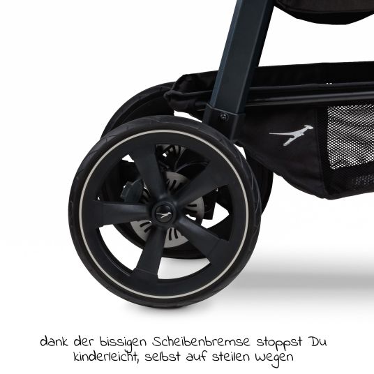 TFK Buggy & baby carriage Mono 2 with air chamber tires incl. free mamaboard - with sports seat up to 34 kg - premium anthracite