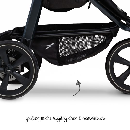 TFK Buggy & baby carriage Mono 2 with air chamber tires incl. free mamaboard - with sports seat up to 34 kg - premium anthracite