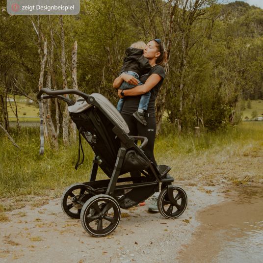 TFK Buggy & baby carriage Mono 2 with air chamber tires incl. free mamaboard - with sports seat up to 34 kg - premium anthracite