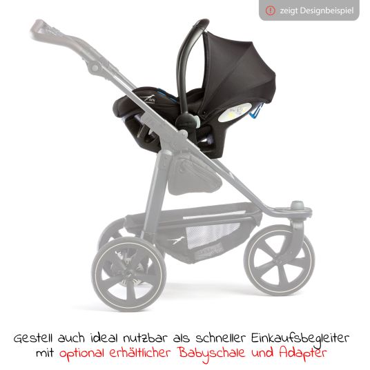 TFK Buggy & baby carriage Mono 2 with air chamber tires incl. free mamaboard - with sports seat up to 34 kg - premium anthracite