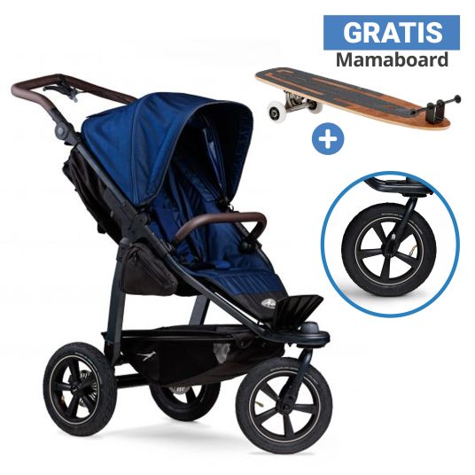 TFK Buggy & Sportkinderwagen Mono 2 mit Luftreifen inkl. Gratis Mamaboard - mit Sportsitz bis 34 kg - Marine