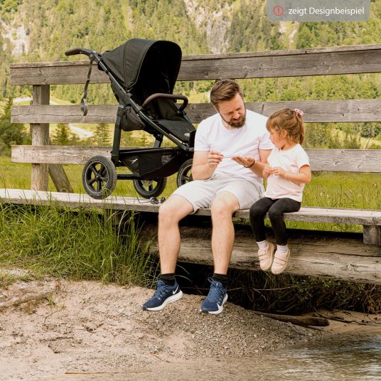 TFK Passeggino Mono 2 con pneumatici e mamaboard in omaggio - con seggiolino sportivo fino a 34 kg - Marine