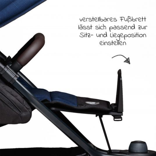 TFK Buggy & Sportkinderwagen Mono 2 mit Luftreifen inkl. Gratis Mamaboard - mit Sportsitz bis 34 kg - Marine