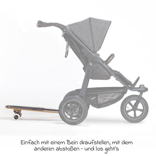 TFK Passeggino Mono 2 con pneumatici, incluso mamaboard in omaggio - con seggiolino sportivo fino a 34 kg - antracite premium