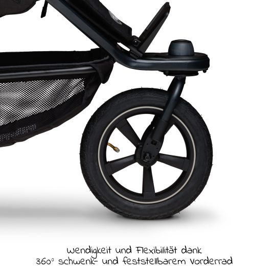 TFK Buggy & baby carriage Mono 2 with pneumatic tires incl. free mamaboard - with sports seat up to 34 kg - premium anthracite