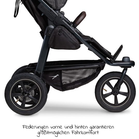 TFK Buggy & baby carriage Mono 2 with pneumatic tires incl. free mamaboard - with sports seat up to 34 kg - premium anthracite