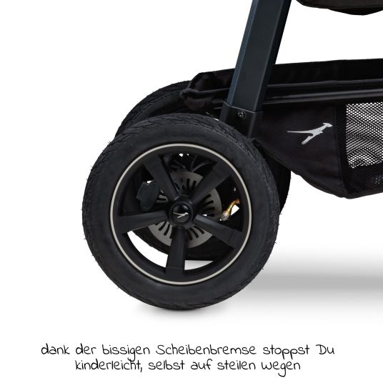 TFK Buggy & baby carriage Mono 2 with pneumatic tires incl. free mamaboard - with sports seat up to 34 kg - premium anthracite