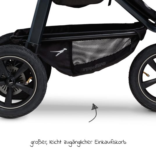 TFK Buggy & baby carriage Mono 2 with pneumatic tires incl. free mamaboard - with sports seat up to 34 kg - premium anthracite