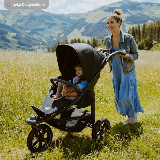 TFK Passeggino Mono 2 con pneumatici, incluso mamaboard in omaggio - con seggiolino sportivo fino a 34 kg - antracite premium