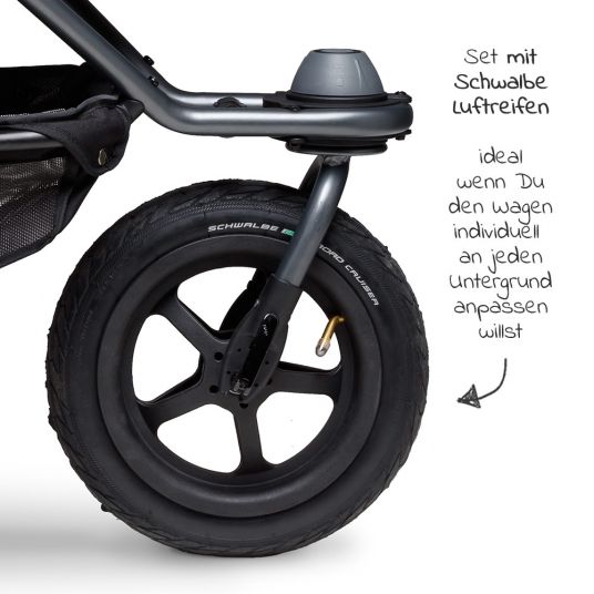 TFK Passeggino Buggy & Sport Mono con pneumatici, incluso seggiolino sportivo fino a 34 kg + pacchetto accessori XXL Zamboo - Olive