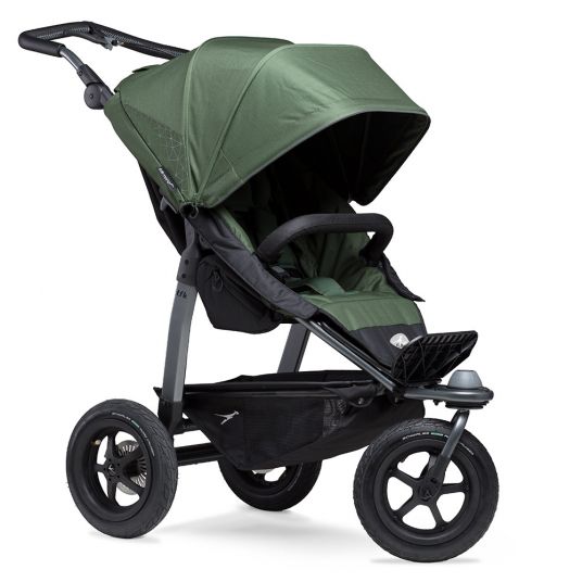 TFK Stroller & Sport Stroller Mono with pneumatic tires incl. sport seat up to 34 kg + XXL Zamboo accessories package - Olive