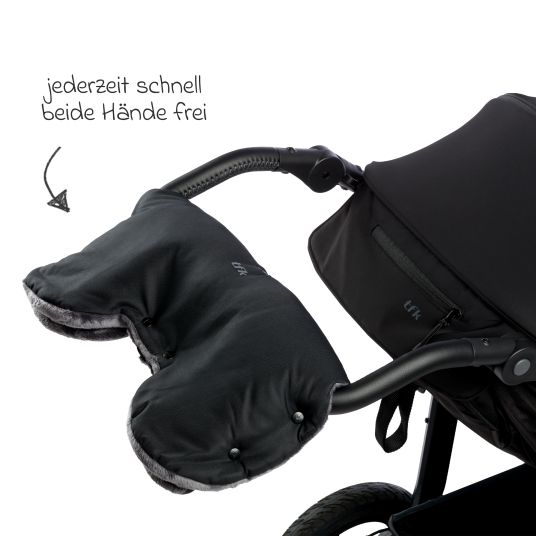 TFK Fleece-Handwärmer / Handmuff Universal - Schwarz