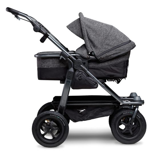 TFK Sibling & twin stroller Duo with pneumatic tires - 2x combi unit (tub+seat) + XXL Zamboo accessories - Anthracite