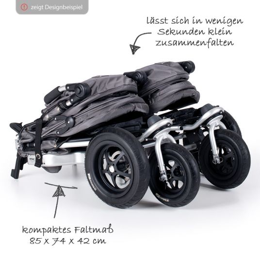 TFK Sibling & twin stroller Twin Adventure Premium - mud
