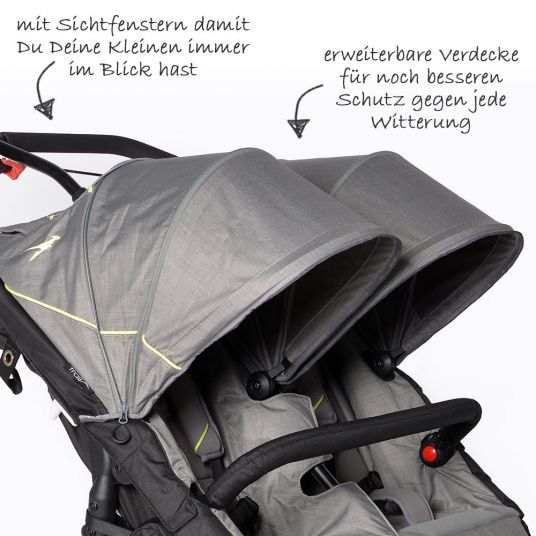TFK Twin Trail Sibling & Twin Stroller - Quiet Shade