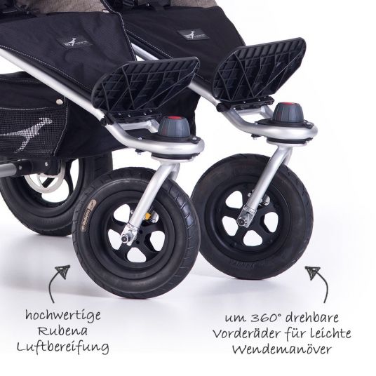 TFK Twinner Twist Duo - Premium Line Melange Mud - Sibling & Twin Strollers