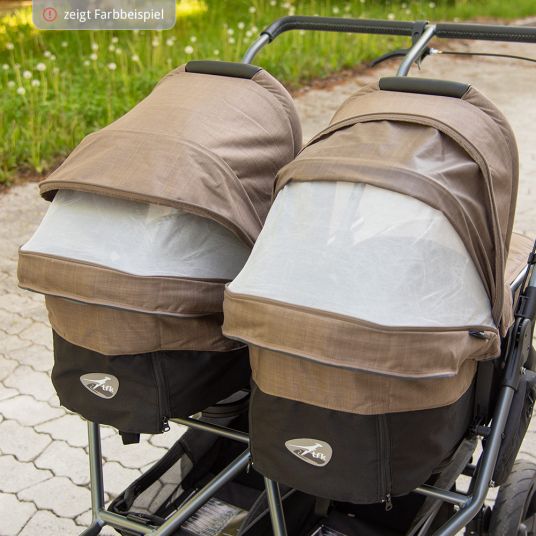 TFK Sibling & twin stroller Duo with air chamber tires - 2x combi unit (tub+seat) + XXL Zamboo accessories - Anthracite