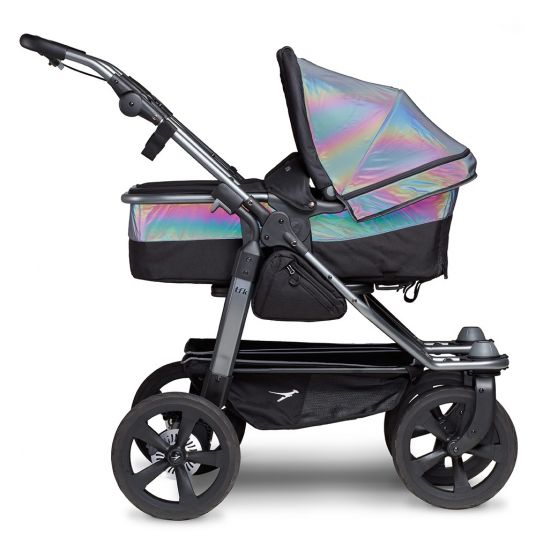 TFK Sibling & twin stroller Duo with air chamber tires - 2x combi unit (tub+seat) + XXL accessories - Glow in the Dark