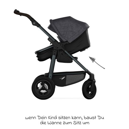 TFK Combi unit (carrycot & seat) for Mono 3/4 & Pro - Premium Black