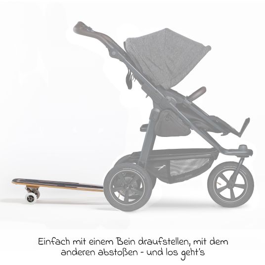 TFK Mono 2 baby carriage with pneumatic tires incl. free mamaboard - with combi unit (carrycot+seat) with reclining position - premium anthracite