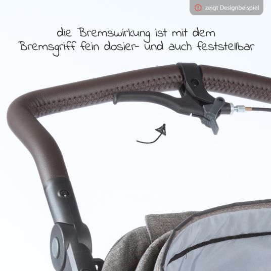 TFK Mono 2 baby carriage with pneumatic tires incl. free mamaboard - with combi unit (carrycot+seat) with reclining position - premium anthracite