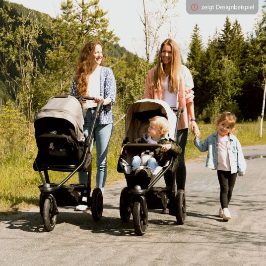 TFK Mono 2 baby carriage with pneumatic tires incl. free mamaboard - with combi unit (carrycot+seat) with reclining position - premium anthracite