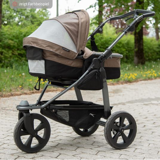 TFK Combi stroller Mono with air chamber tires - incl. combi unit (baby bath+seat) and XXL Zamboo accessories package - Marine