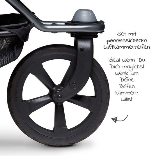 TFK Combi stroller Mono with air chamber tires - incl. combi unit (baby bath+seat) + XXL Zamboo accessories - antiseptic